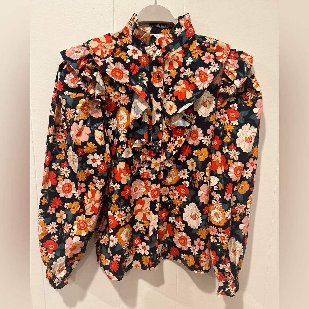 KARLIE Floral Ruffle Top